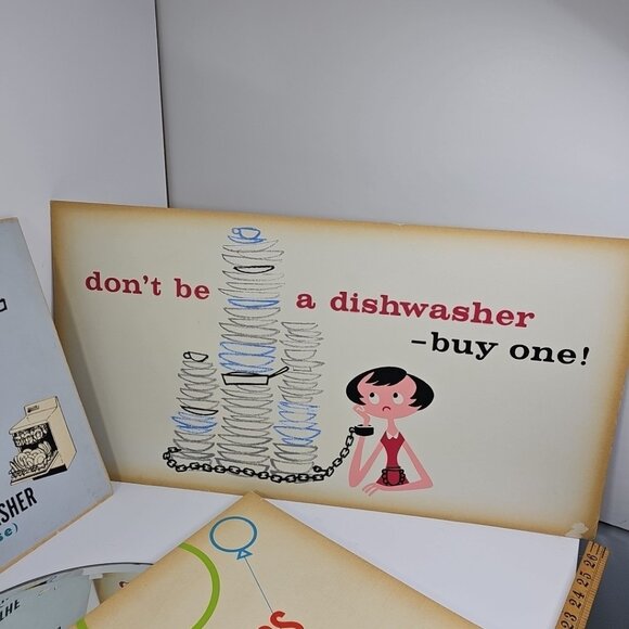Vintage Advertising Signs 1950s - Buy A Dishwasher - Picture 4 of 15